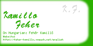 kamillo feher business card